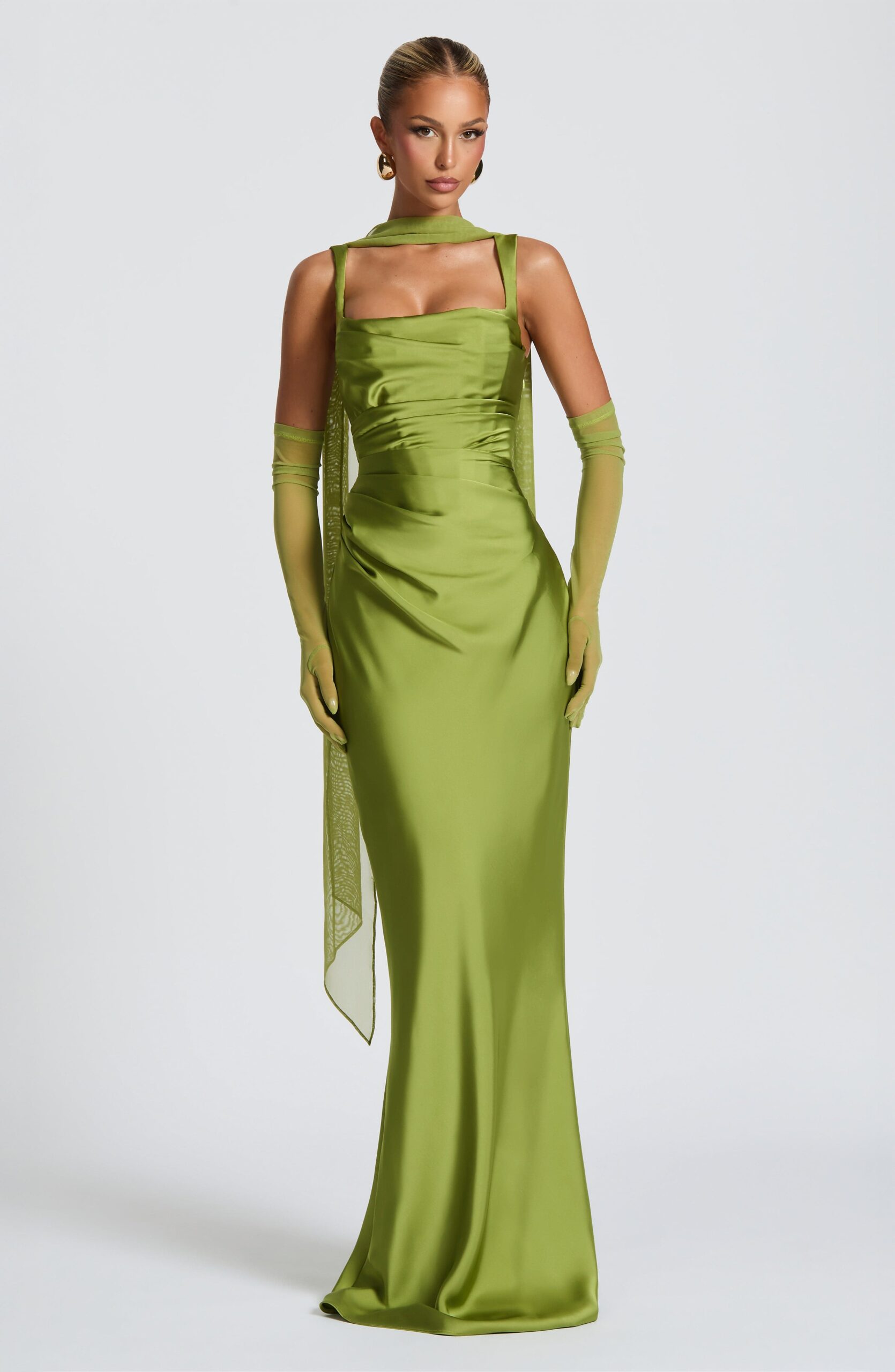 Women's Olive Neck Wrap in Light Mesh - Image 4