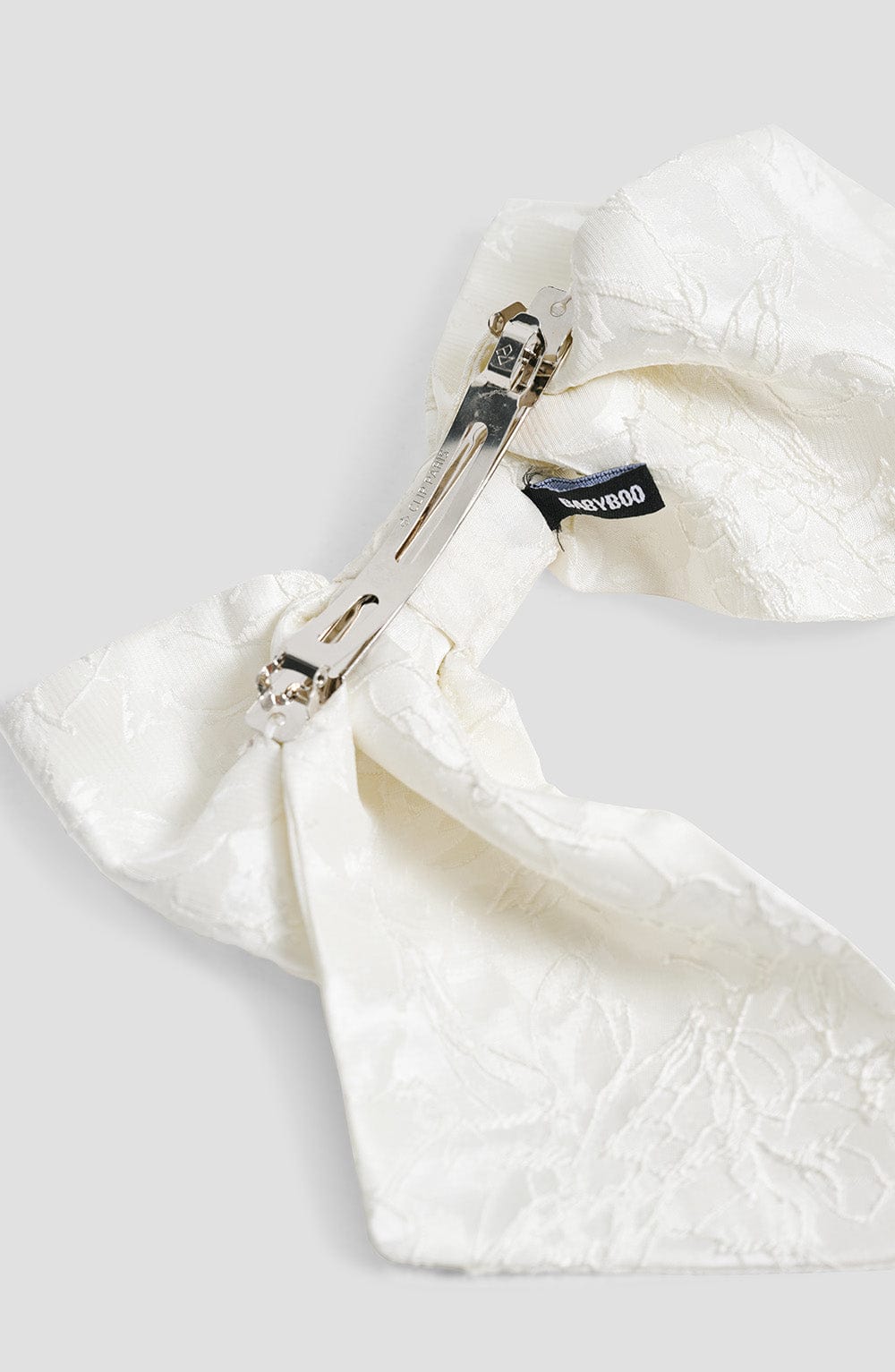 Ivory Floral Jacquard Hair Accessory Clip - Image 3