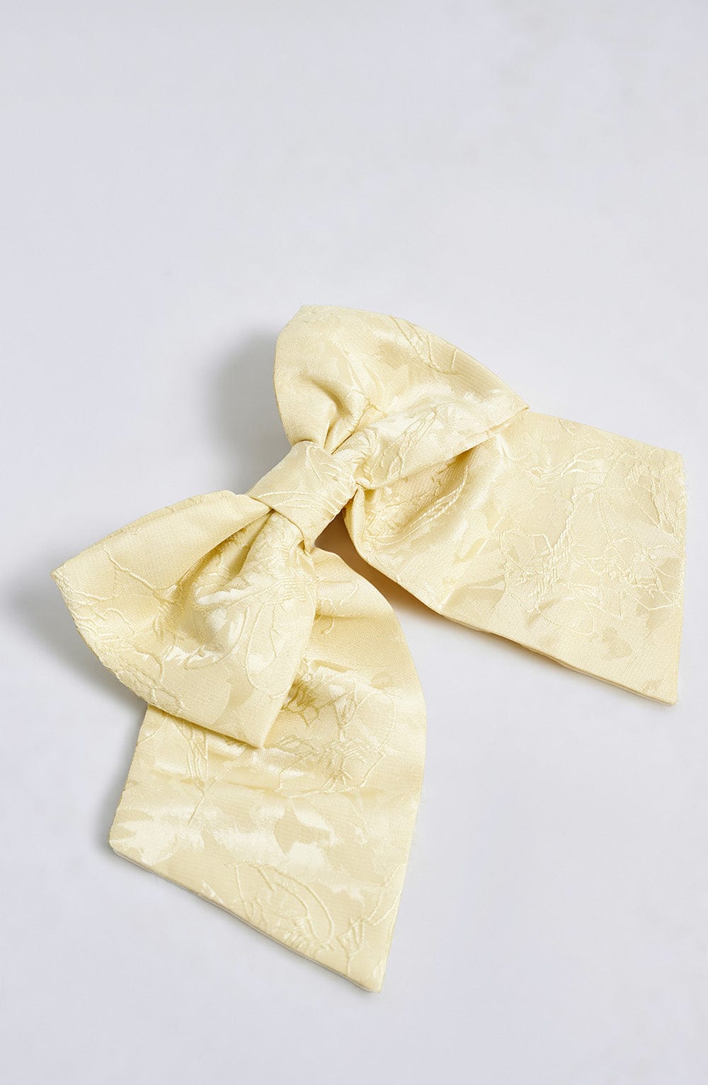 Lemon Floral Jacquard Hair Bow Clip - Image 3