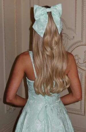 Floral Jacquard Hair Bow Barrette