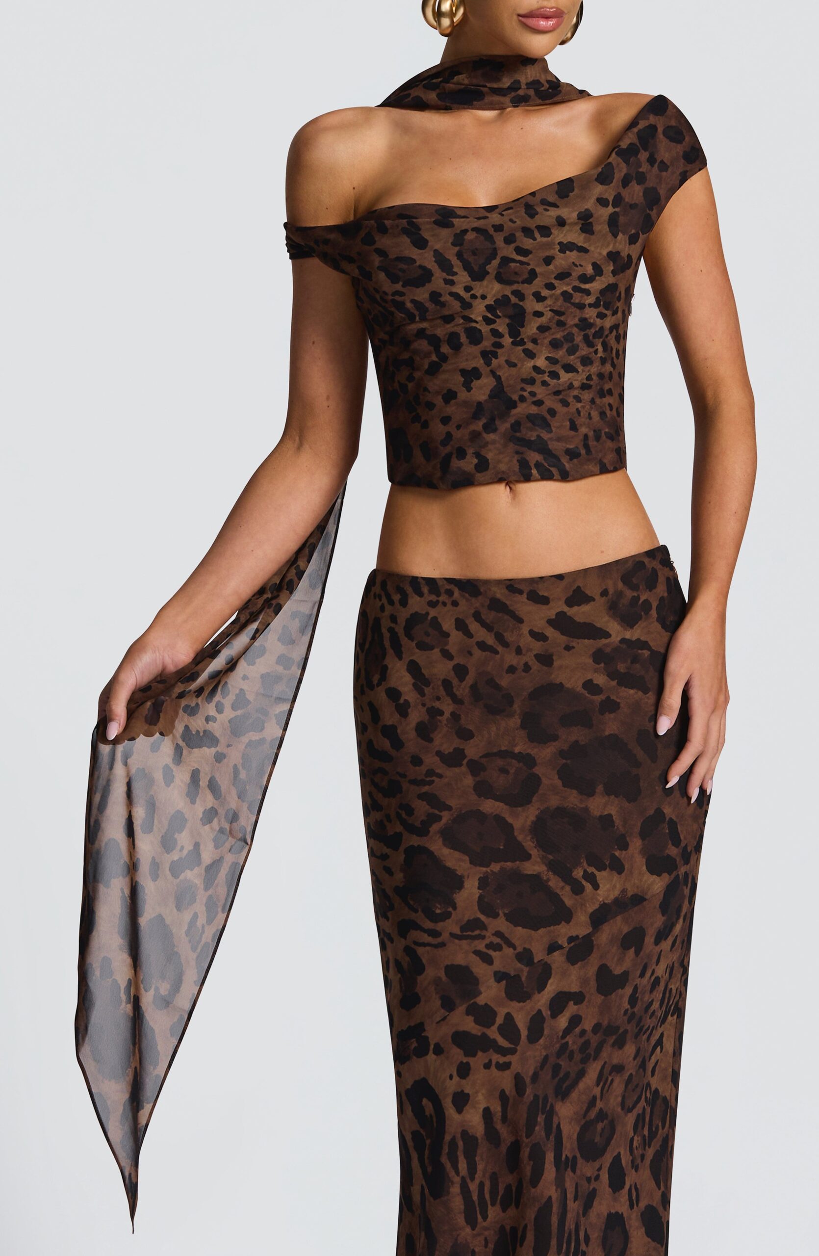 Elegant Chiffon Animal Pattern Neck Wrap