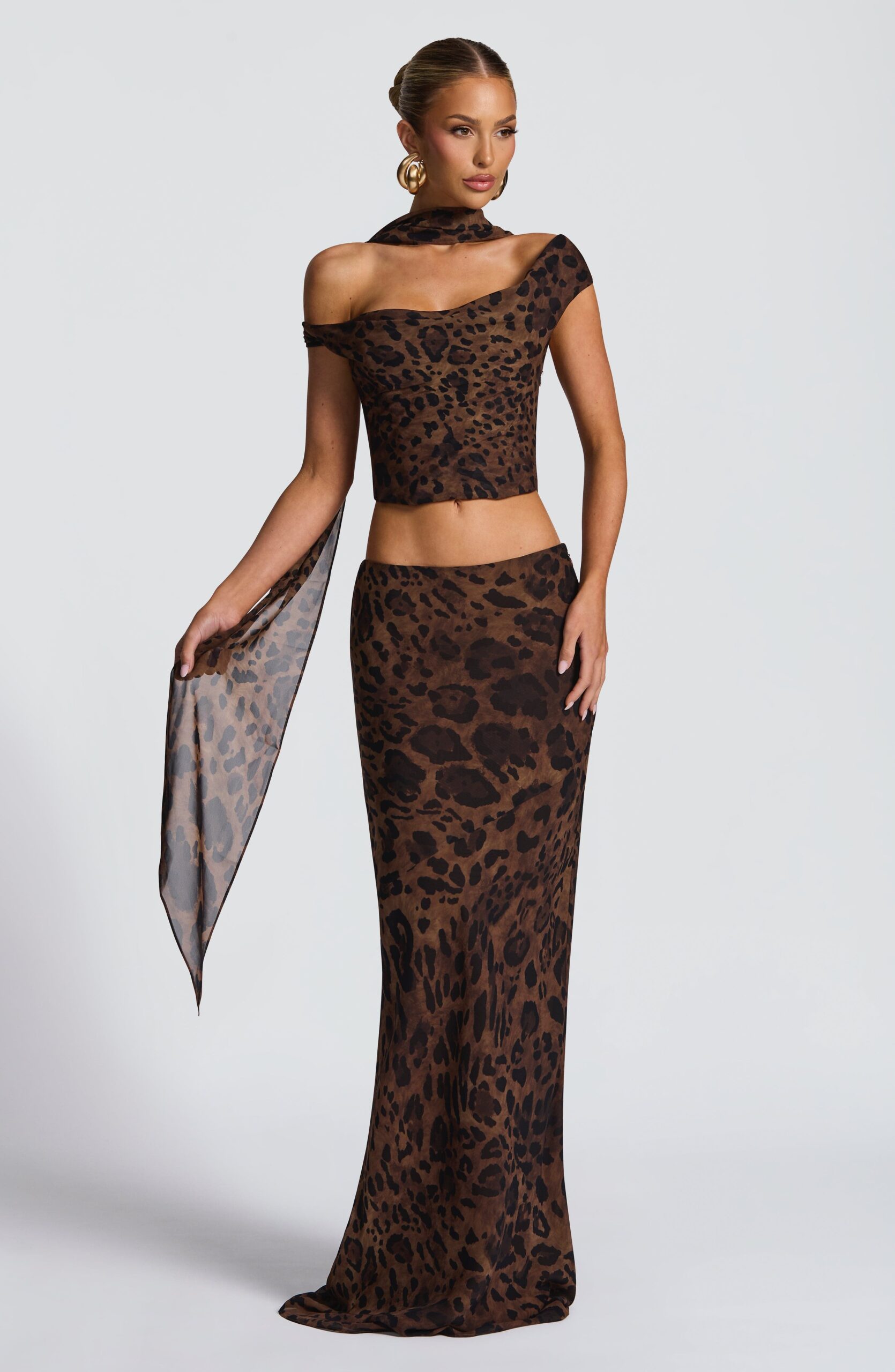 Elegant Chiffon Animal Pattern Neck Wrap - Image 2