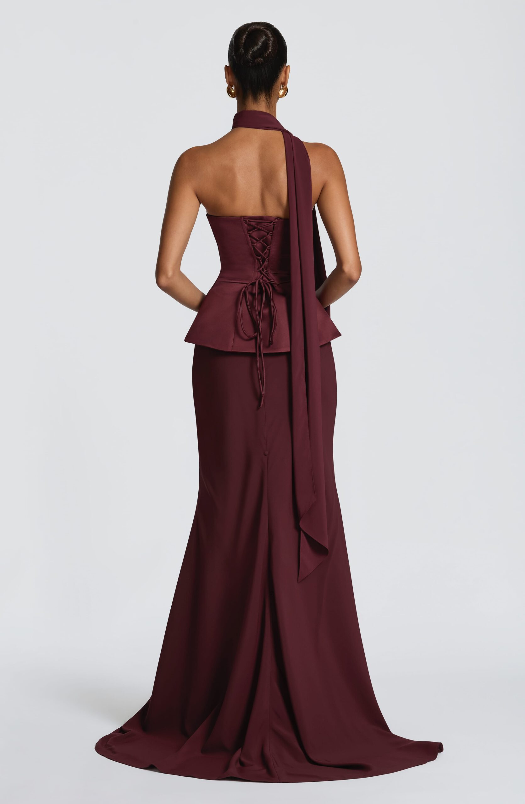 Lightweight Chiffon Neck Scarf - Cherry Red - Image 3