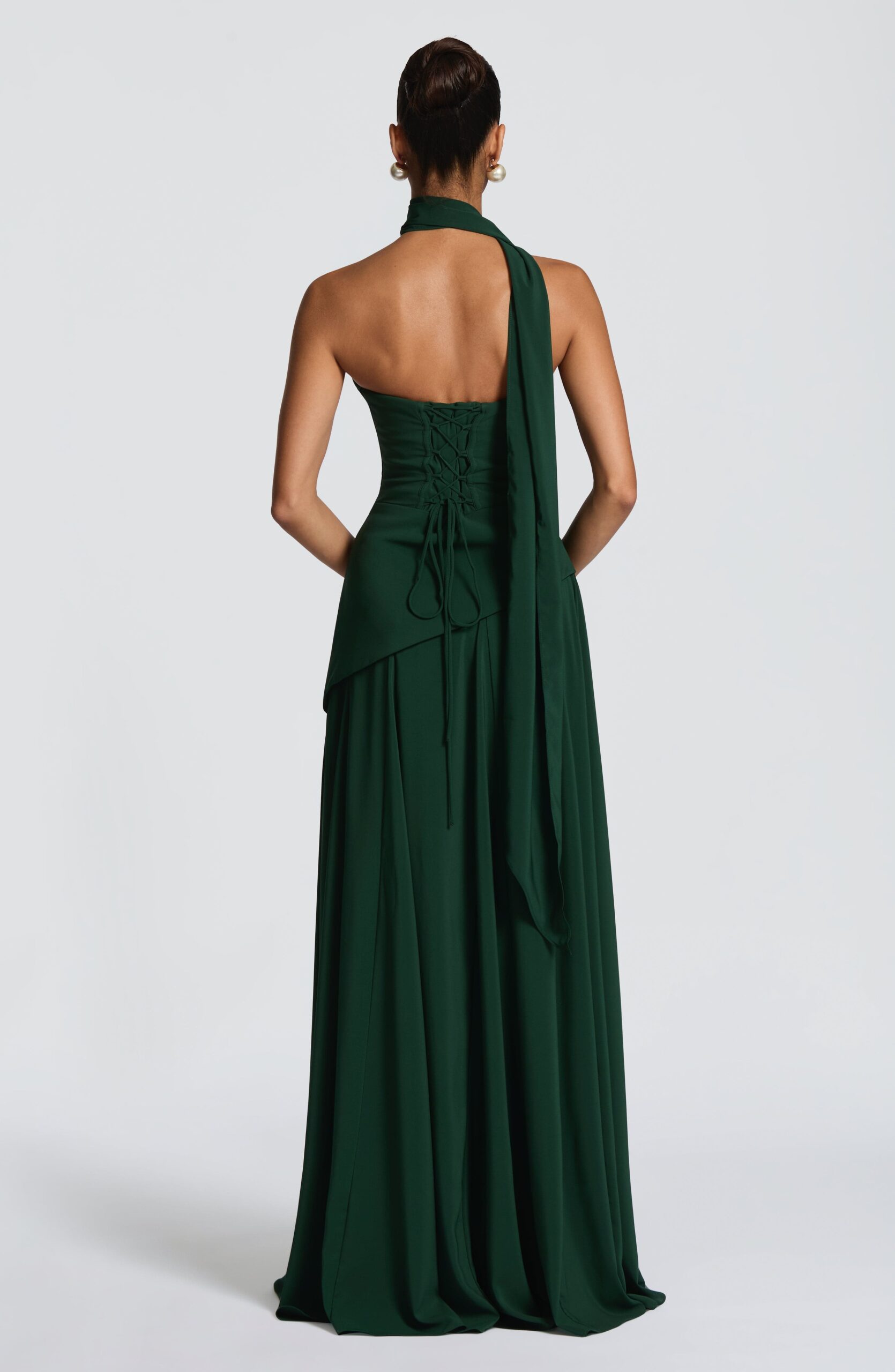 Elegant Chiffon Neck Wrap - Emerald Shade - Image 3
