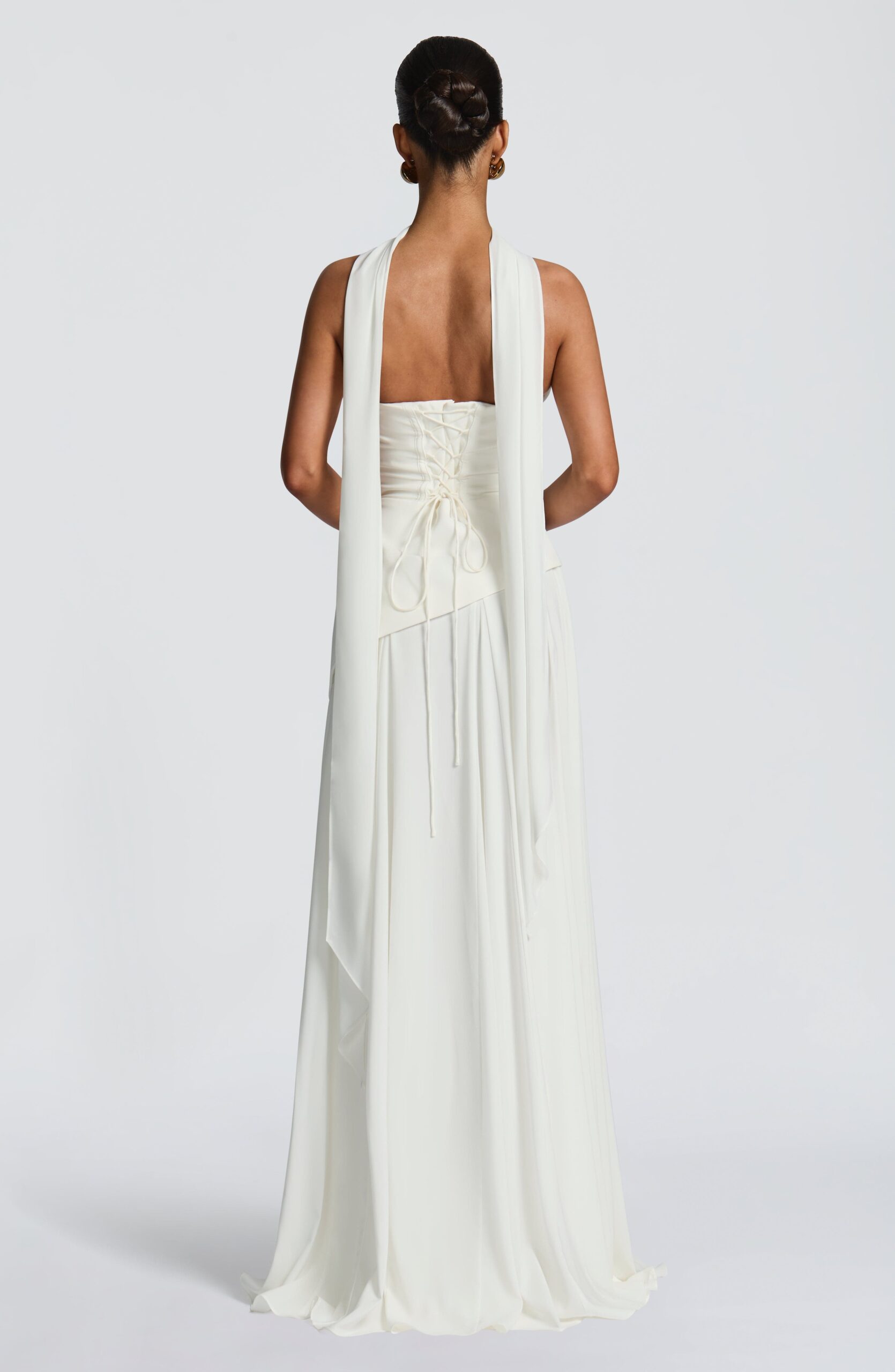 Ivory Chiffon Neck Wrap Delicate Elegant Women's Stole - Image 2