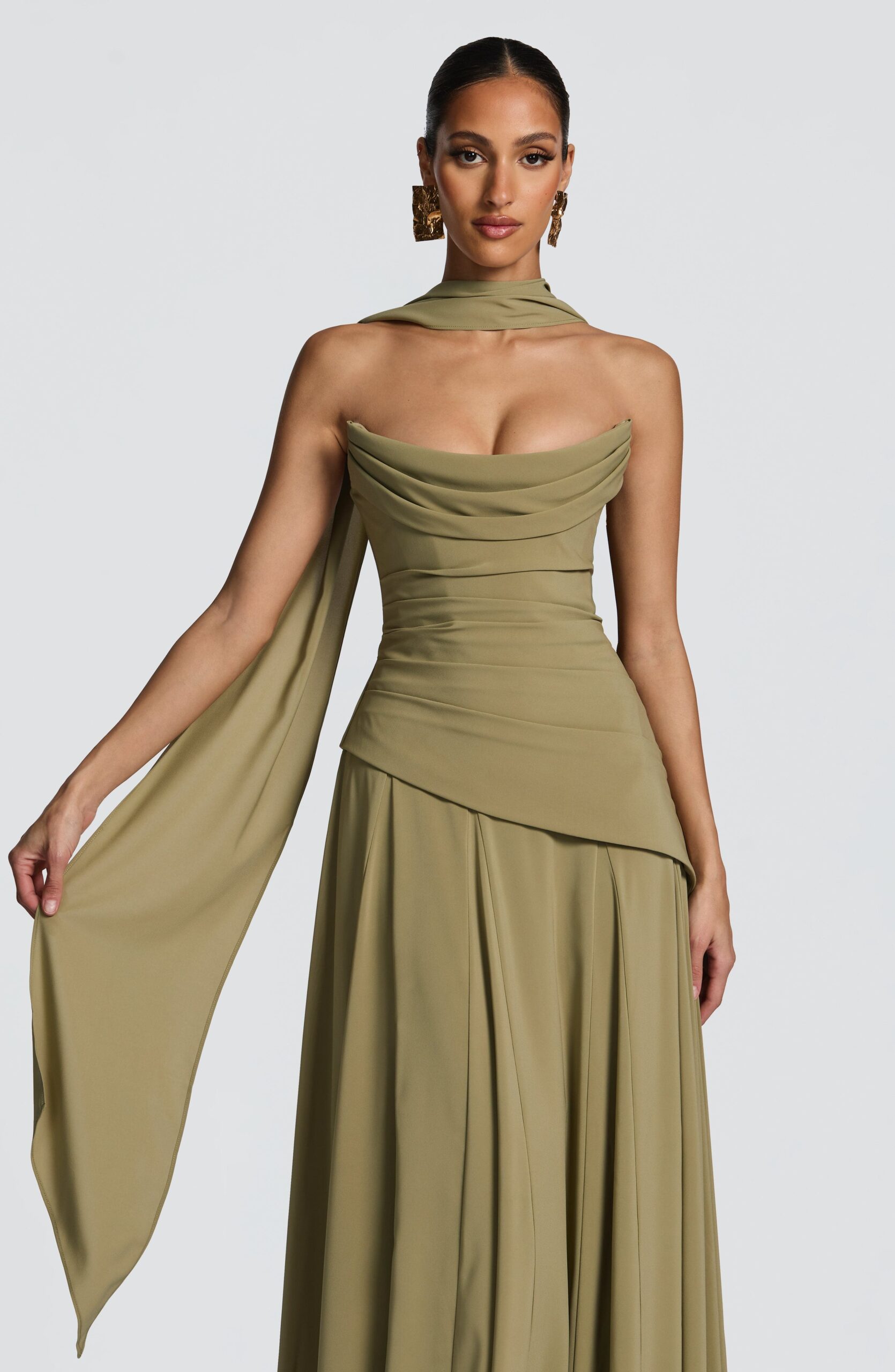 Lightweight Chiffon Shawl Sage Green - Image 2