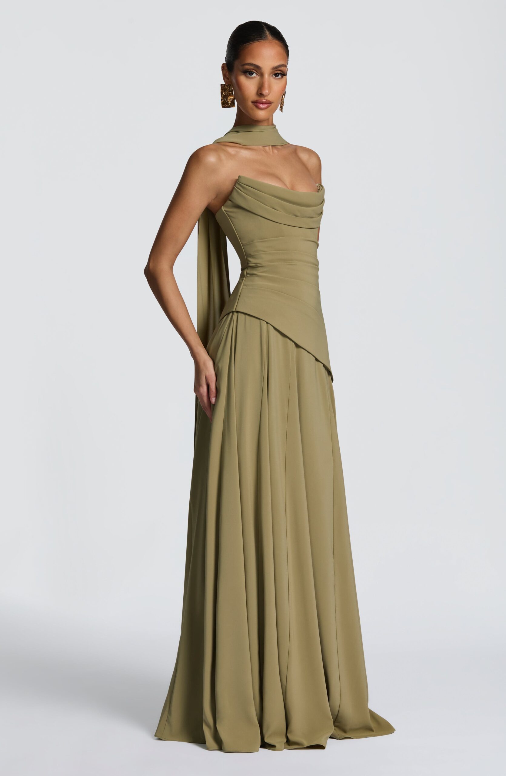 Lightweight Chiffon Shawl Sage Green - Image 3