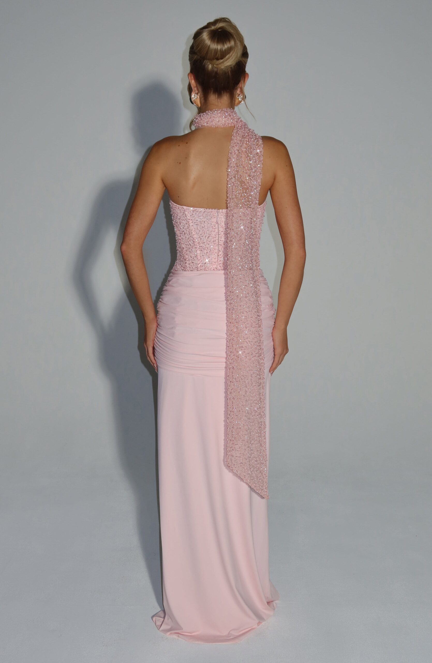Embellished Tulle Neck Wrap - Pink Sheer Accessory - Image 6