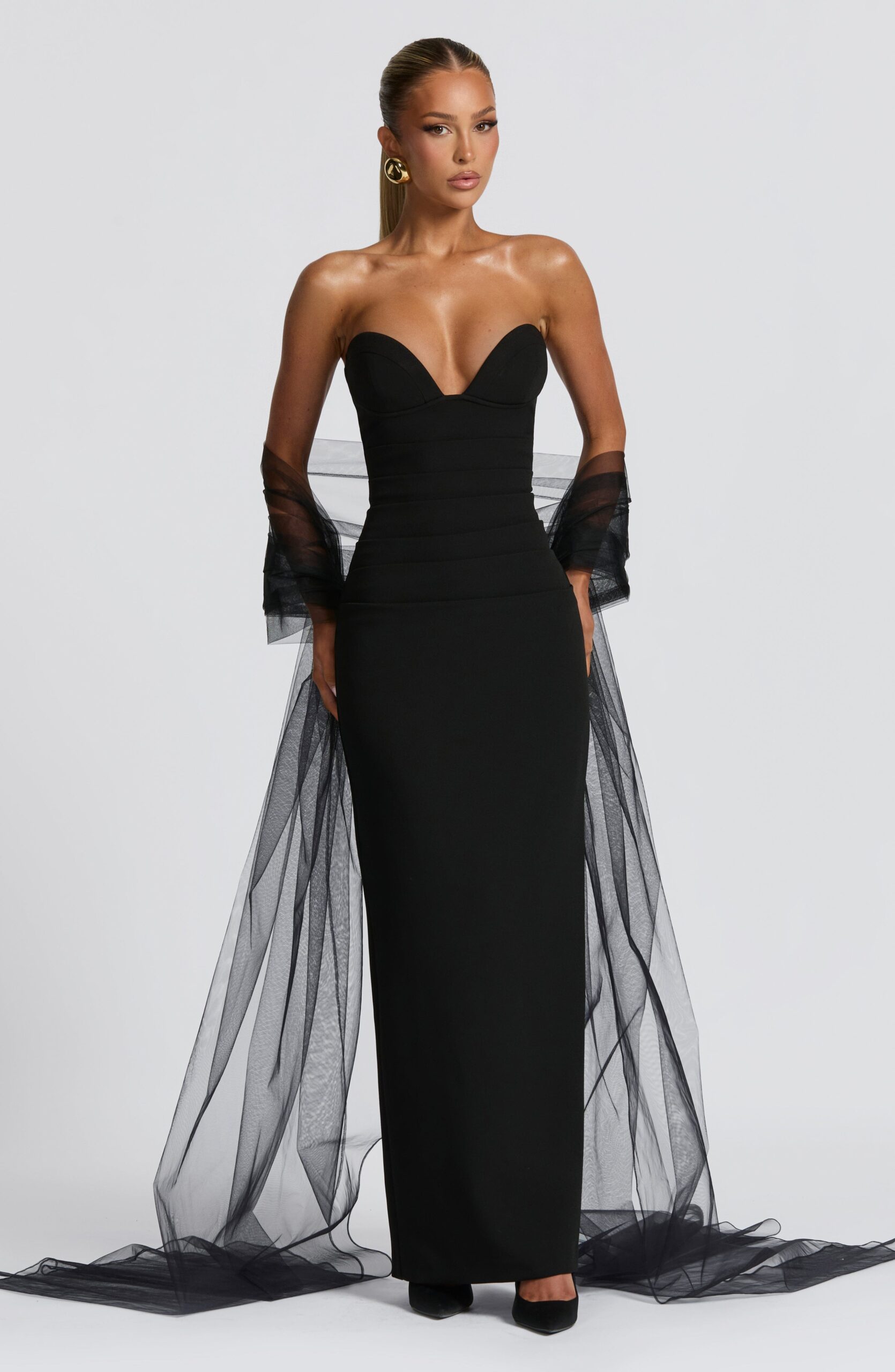 Sheer Tulle Wrap Black - Elegant Lightweight Accessory - Image 4