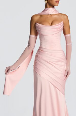 Delicate Pink Satin Scarf for Neck & Hair Styling